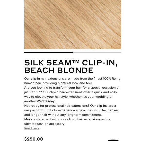 Bellami Silk Seam Clip In, Beach Blond, 16 In, 140 Grams, 5 Pieces & Bag - Picture 1 of 9